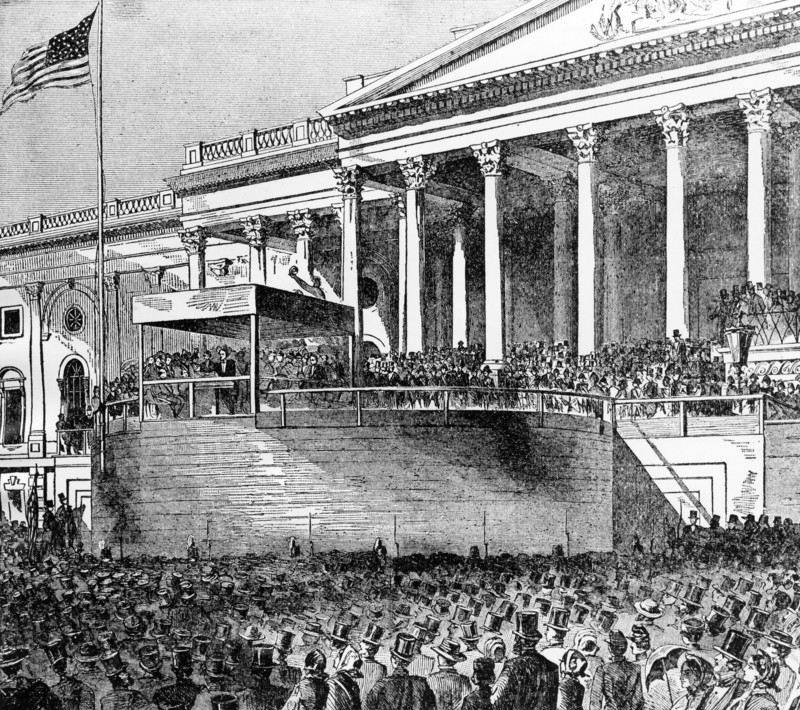 Abraham Lincoln lors de son discours d'investiture, 4 mars 1861