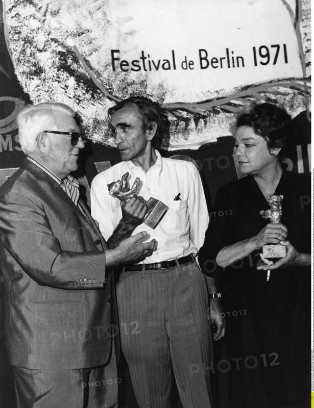 Jean Gabin, Pierre Granier-Deferre et Simone Signoret
