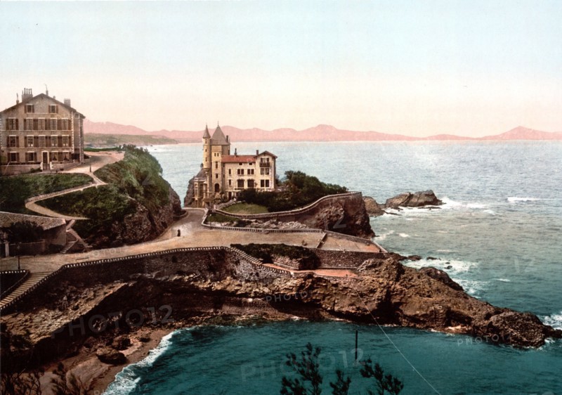 Frankreich, Region Aquitaine, Departement Pyr‚n‚es-Atlantiques, Biarritz: Villa Belsa

- undatiertes Photochrom um 1900