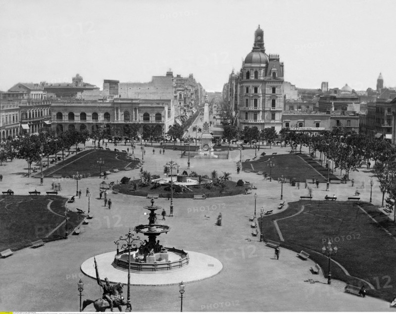 Buenos Aires: Plaza y Avenida de Mayo, um 1920