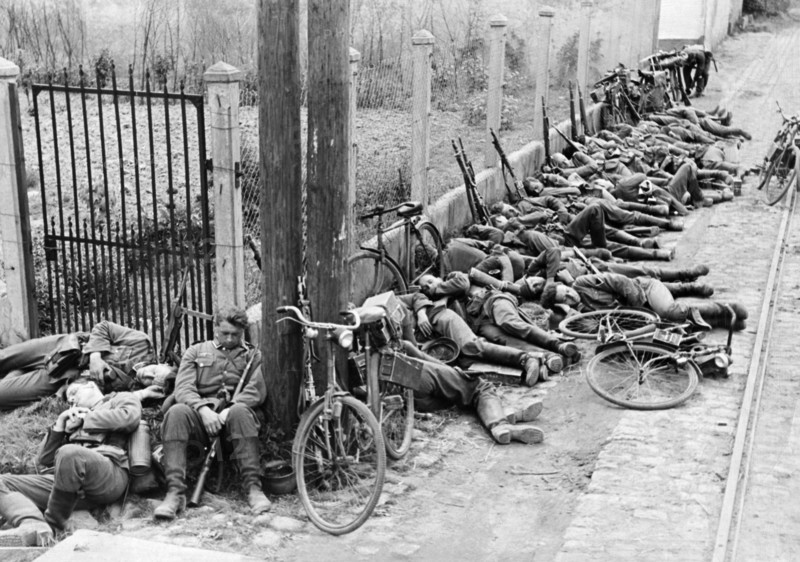 Repos des troupes allemandes dans leur avancée vers la Belgique