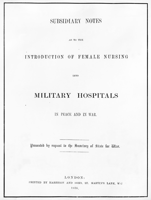 Nightingale, Florence - Krankenschwester, GB/ Titelseite einer Schrift von F.N.