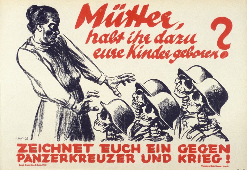 KPD 1918-1933 - Plakat für das Volksbegehren gegen den Bau des Panzerkreuzers A