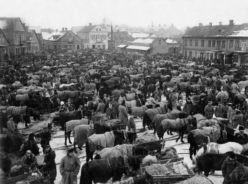 1. Weltkrieg, Russisch Polen: Wochenmarkt in Lida