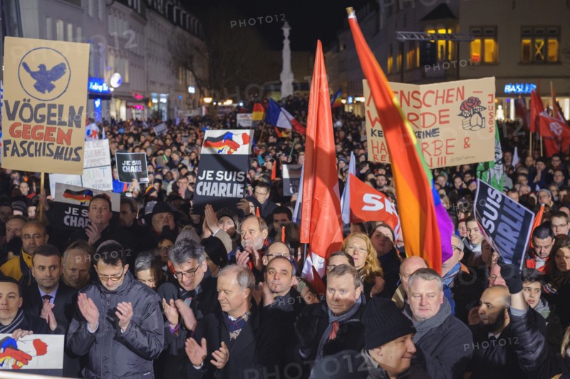 Manifestation à Sarrebruck contre l'attentat de Charlie Hebdo