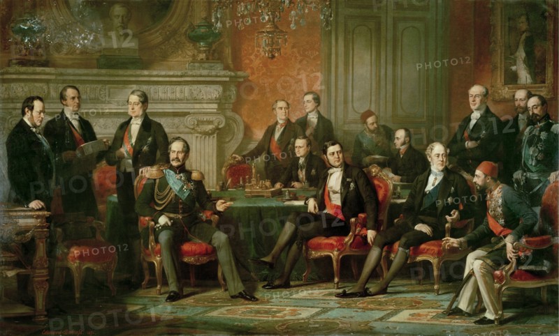 Dubufe, Les plénipotentiaires du Congrès de Paris réunis du 25 février au 30 mars 1856
