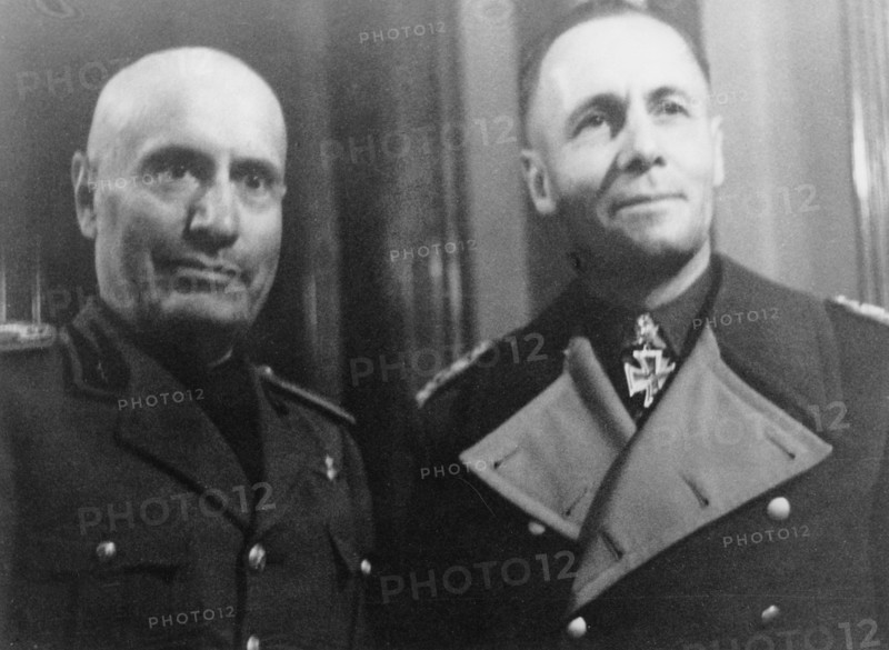 Italien /Rep. v. Salo - Mussolini u. Rommel i. d. Villa delle Orsoline am Gardasee