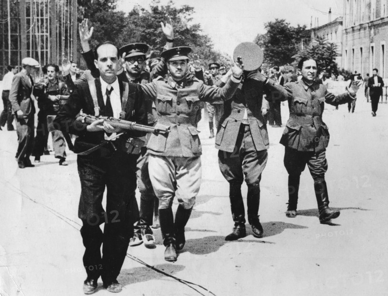 Spain Madrid : Spanish Civil War Captured officers who joined the side of the Nationalists after their putsch