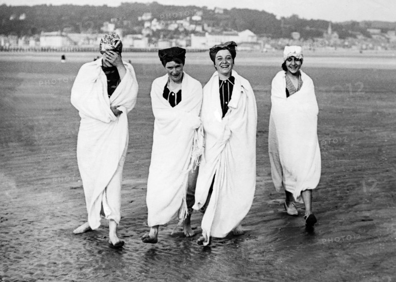 France, Normandy, bathing in Trouville-sur-Mer