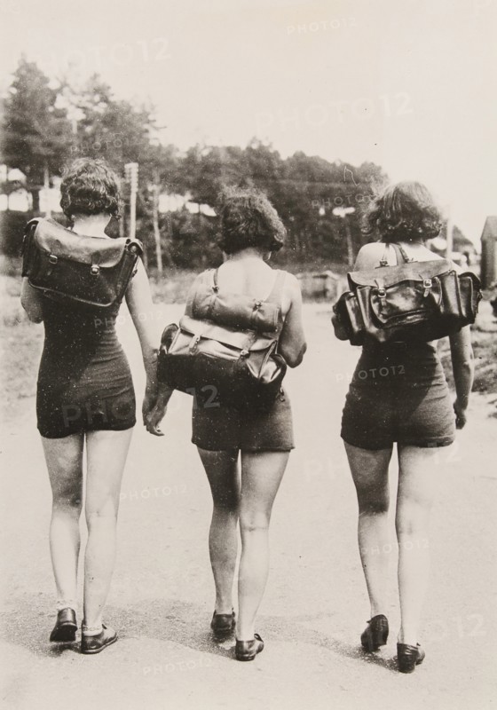 Three English women in bathing suits