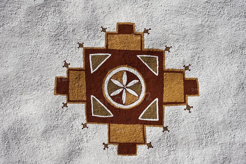 Traditional ornamental painting on a wall