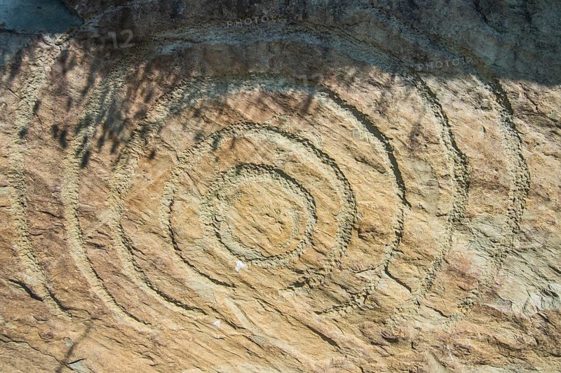 Rock engraving on Neolithic passage grave