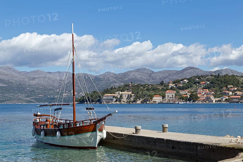 Sailboat at a jetty