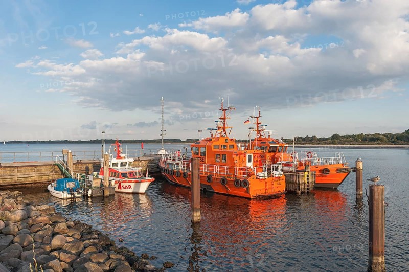 Pilot boats in the mouth of the Trave