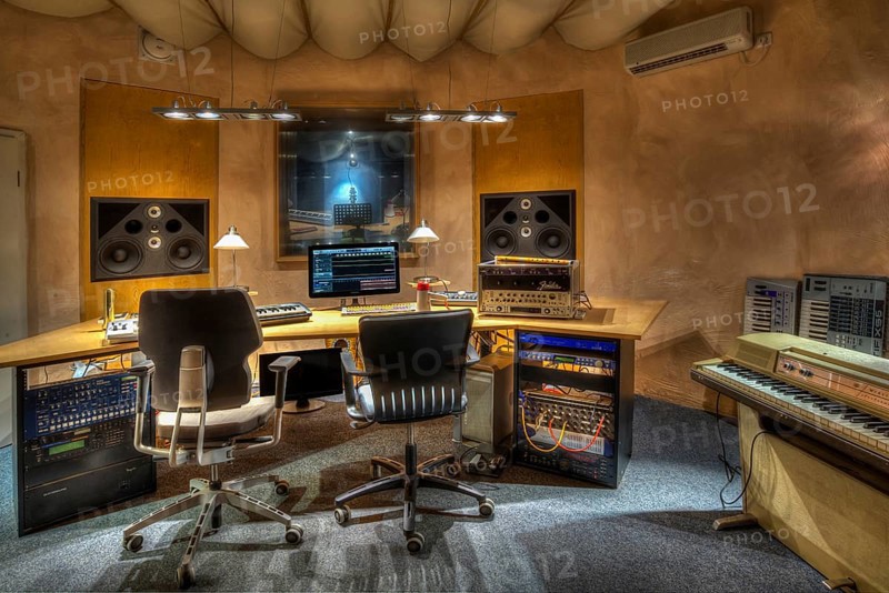 Recording room in a music studio