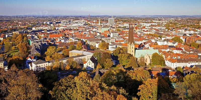City view with Neustadter Marienkirche from Sparrenburg Castle