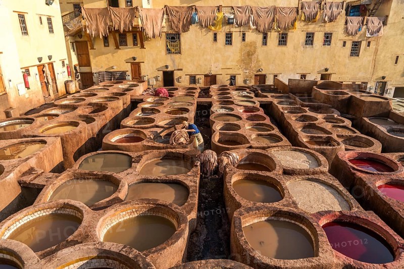 Leather dyeing tanks
