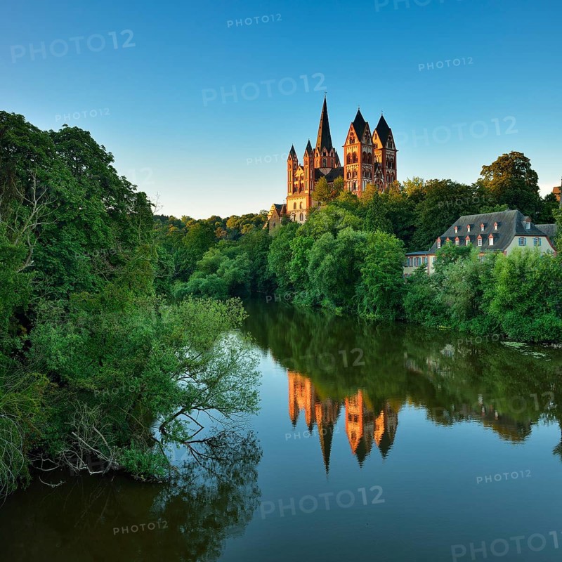 Limburg Cathedral St. Georg or St. George's Dome over the river Lahn