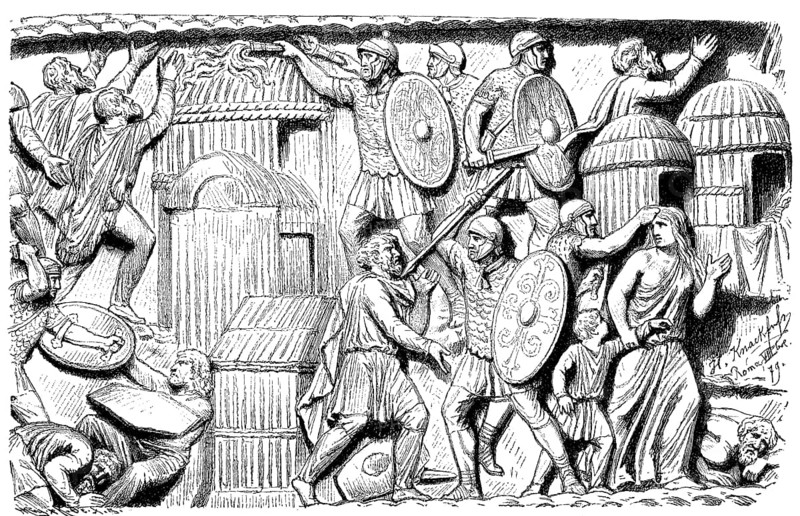 Destruction of a Germanic village by the Romans