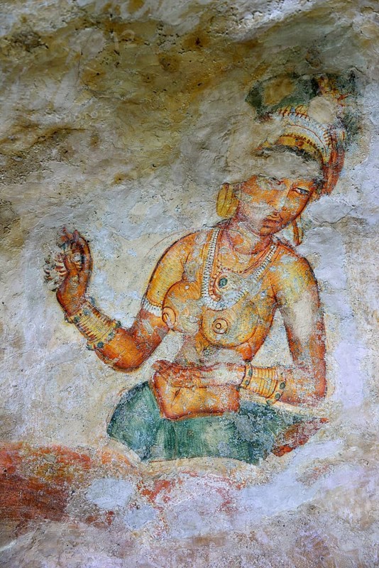 Fresco of the Cloud Girls on the Lion Rock of Sigiriya