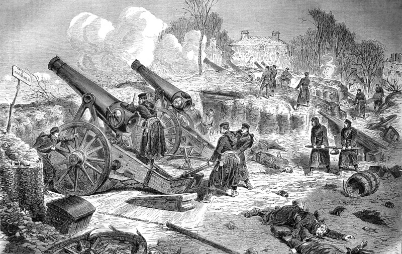 Prussian siege battery No.3 in Park Rainen near Paris