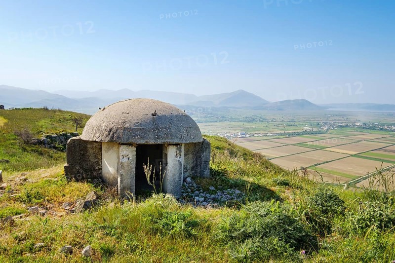 Pillbox bunker on archaeological site Phoinike