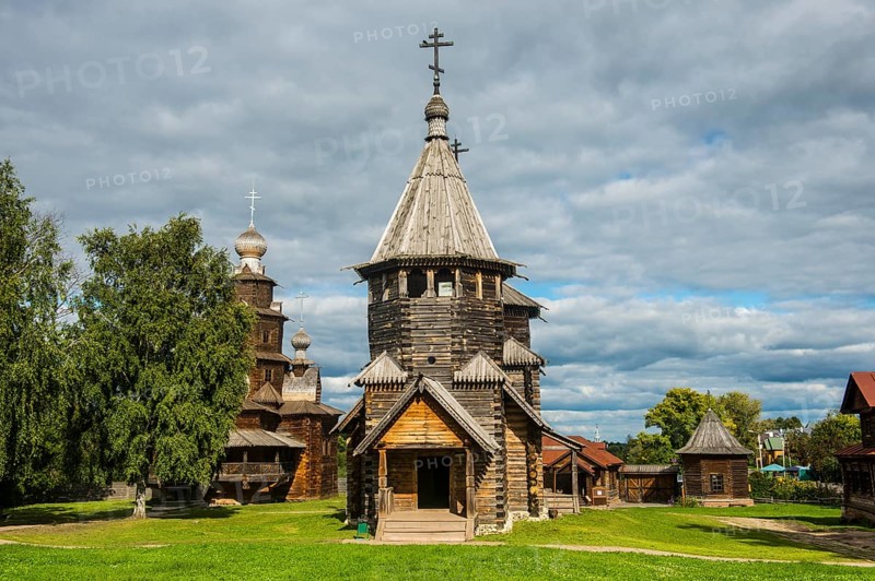 Wooden church in the Museum of wooden architecture in the Unesco world heritage sight Suzdal