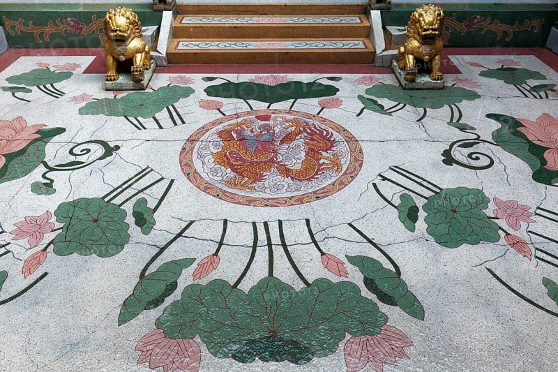 Floor mosaic in the courtyard