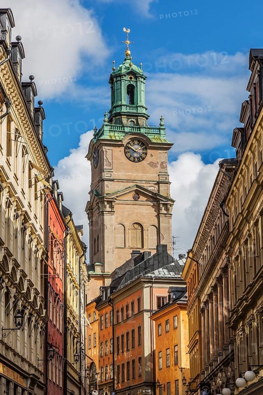 Old architectural buildings and the church of St-Nicholas also known as Storkyrkan cathedral