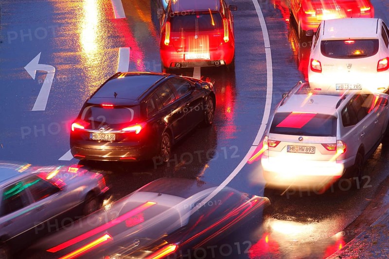 Rain-wet street
