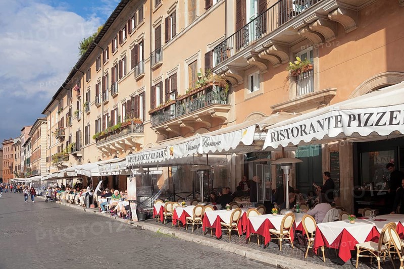 Restaurants and street cafes on the square