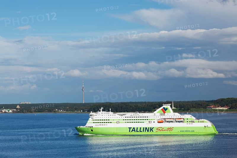 Tallink maritime shuttle ferry leaving port of Tallinn