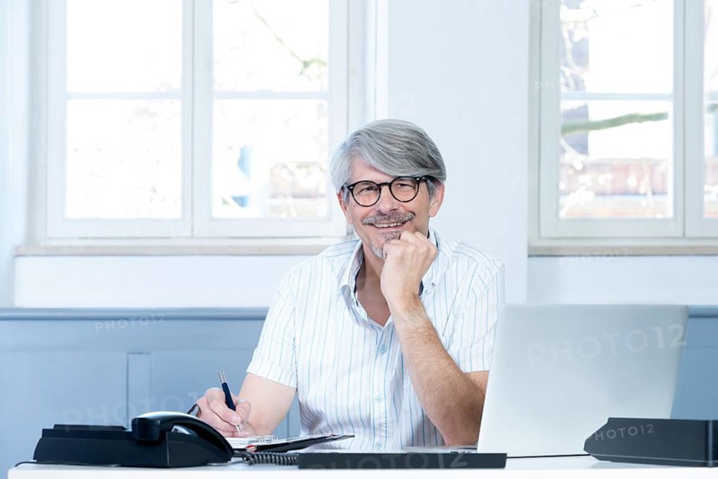 Man working at the laptop in the office
