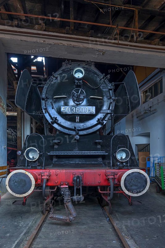 Freight locomotive 50 3600-9 from 1941 in the locomotive shed