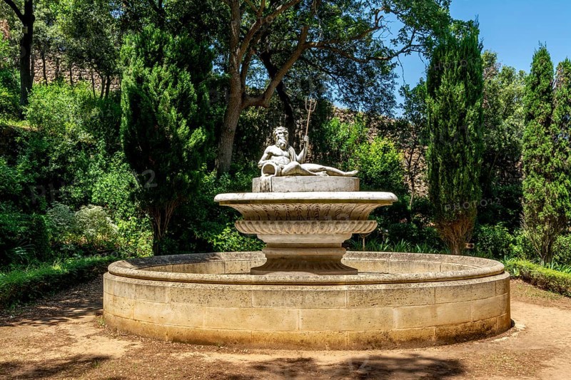Garden of Abbaye Sainte-Marie de Fontfroide or Fontfroide Abbey near Narbonne