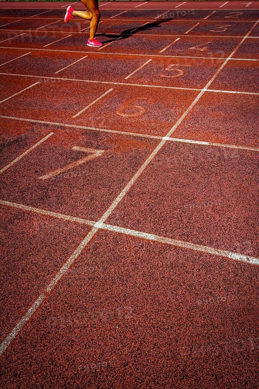 Lines on an athletics track