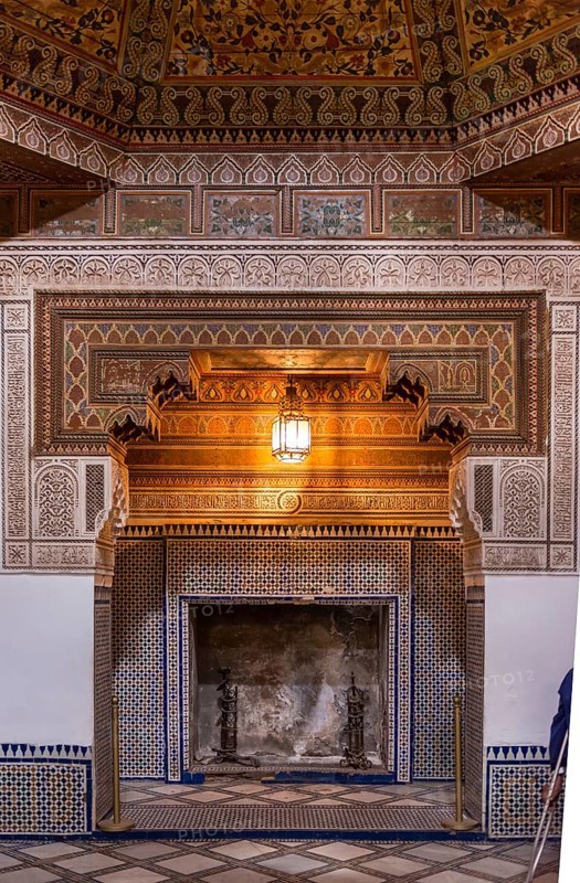 Interior with fireplace