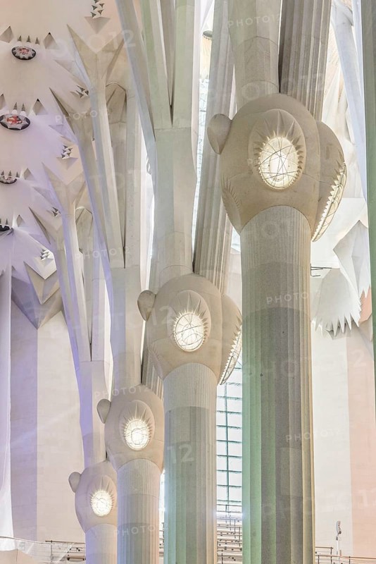 Interior view of the Sagrada Familia by Antoni Gaudi