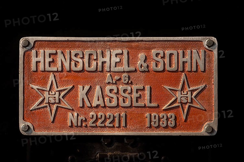 Original manufacturer's plate from 1933 on the best-selling single-unit express train locomotive