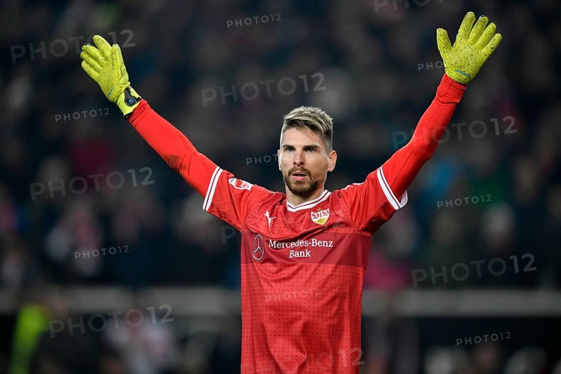 Goalkeeper Ron-Robert Zieler gesticulates