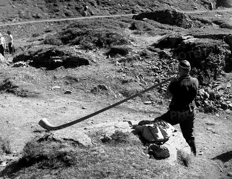 Alphorn player ca. 1950