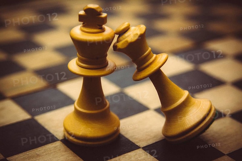 Wooden chess pieces