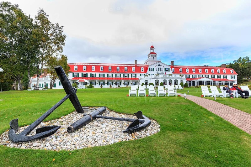 Hotel Tadoussac at the mouth of the Saguenay Fjord into the St. Lawrence River