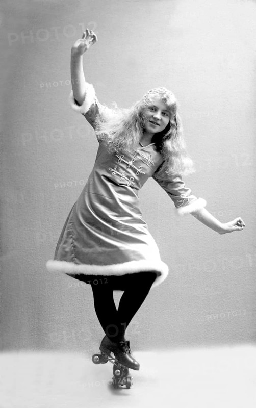 Woman with roller skates