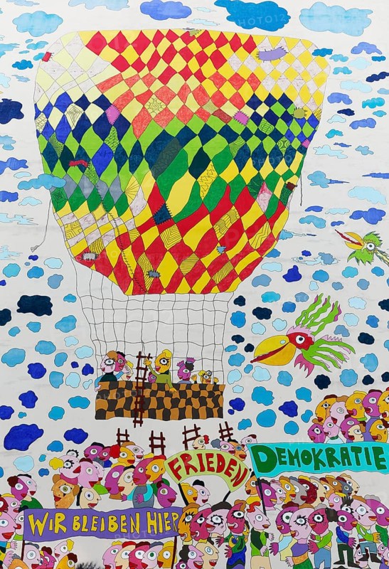 GDR citizens flee in a hot air balloon