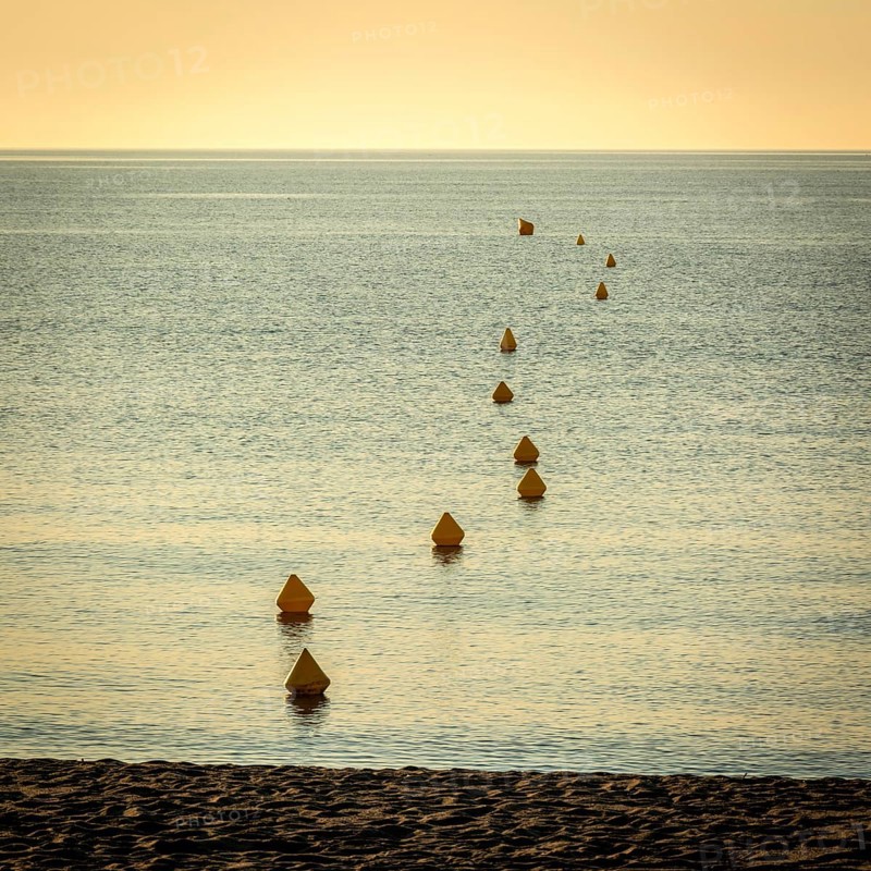 Yellow buoys in water