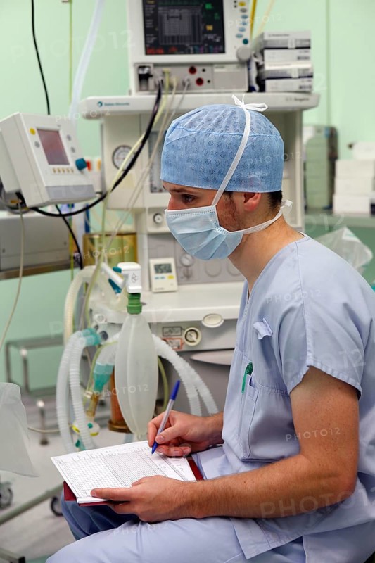 Anesthetist in the operating room