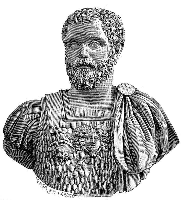Ancient Marble Bust of Lucius Septimius Severus Pertinax