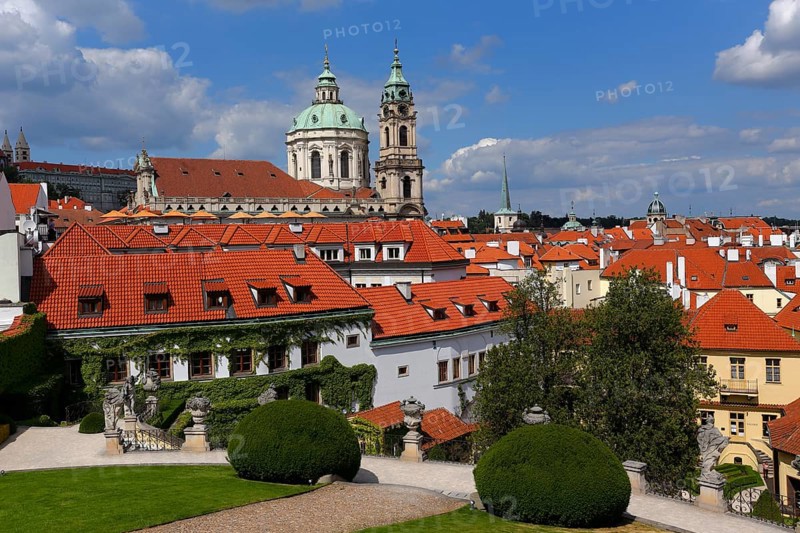 Overlooking Vrtba Garden with St.Nicolas Church