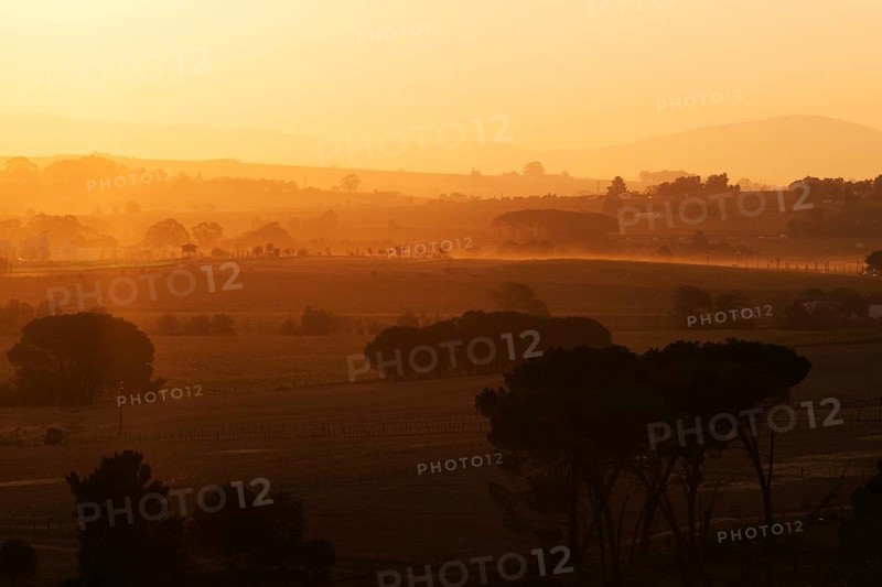 Sunset over wine region